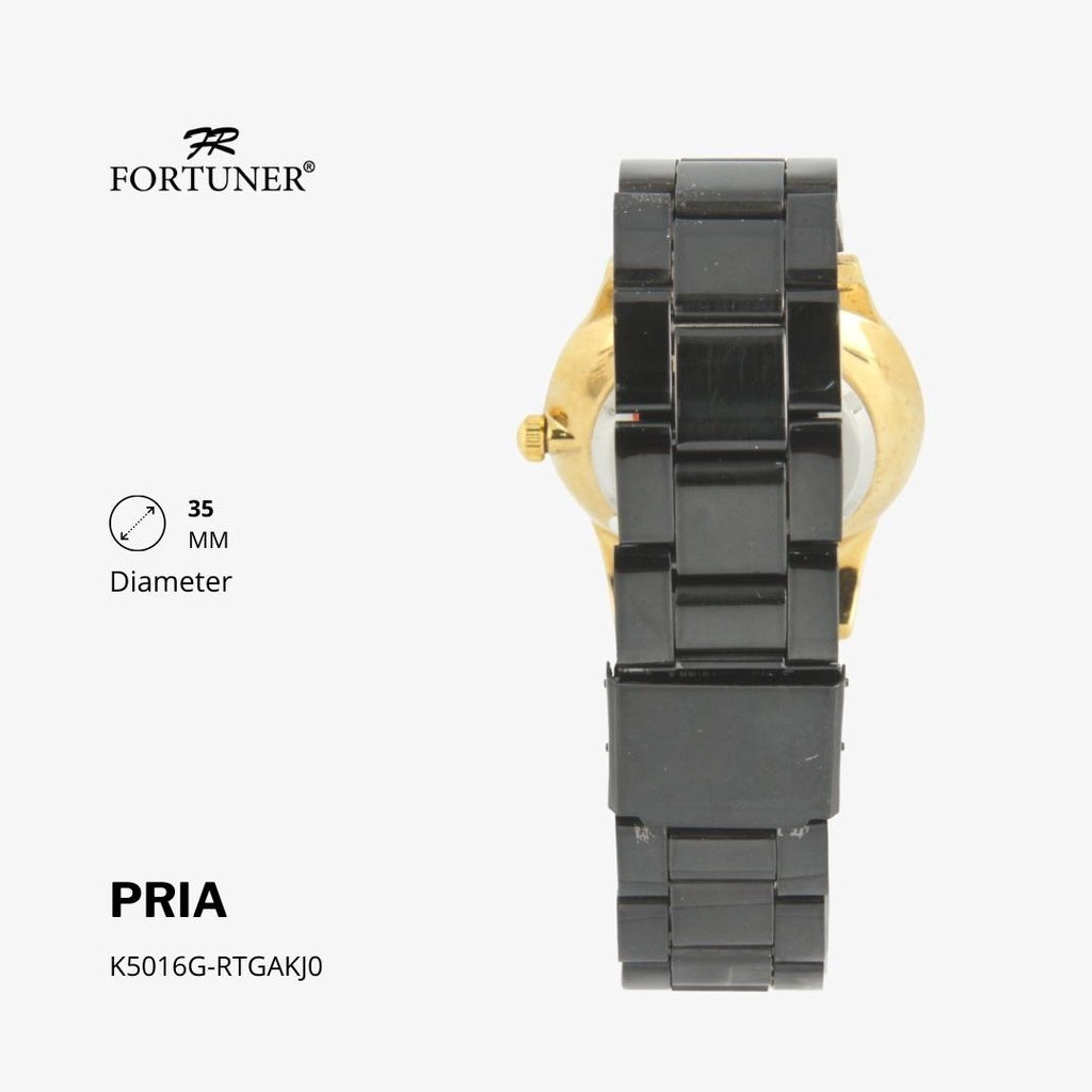 Fortuner Jam Tangan Analog Pria Water Resistant Silver Gold Rantai Harvy