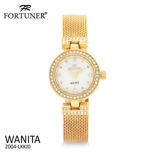 Fortuner Jam Tangan Analog Wanita Gold Water Resist Briza