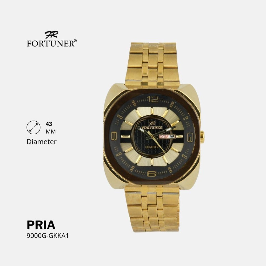 Fortuner Jam Tangan Analog Pria Water Resistant Gold Ferris