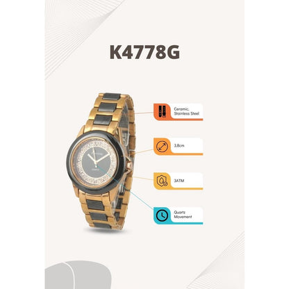 Fortuner Jam Tangan Klasik Pria Analog Gold Silver Water Resistant Romawi Rantai Halbert