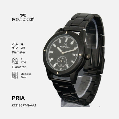 Fortuner Jam Tangan Analog Pria Water Resistant Kanvas Harlyn