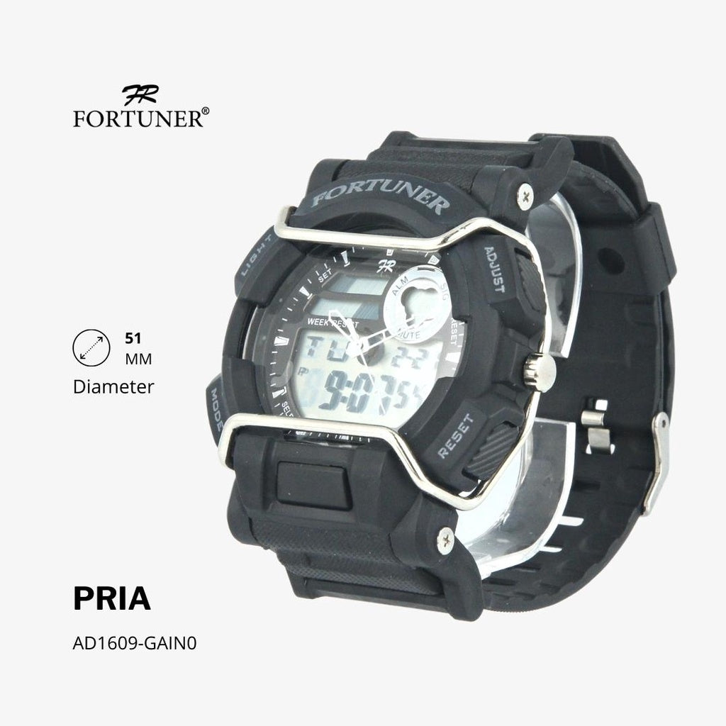 Fortuner Jam Tangan Digital-Analog Pria Red Water Resistant Mason