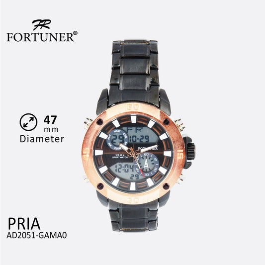Fortuner Jam Tangan Digital Analog Pria Water Resistant Delles
