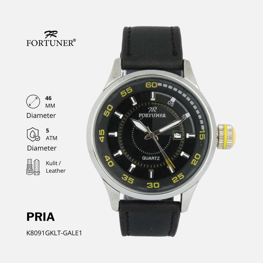 Fortuner Jam Tangan Pria Analog Sport Water Resistant Kulit Bane