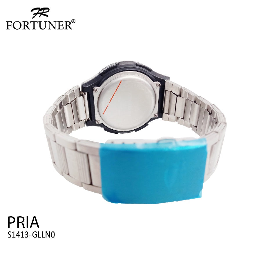 Fortuner Jam Tangan Digital Pria Silver Water Resistant Mallik