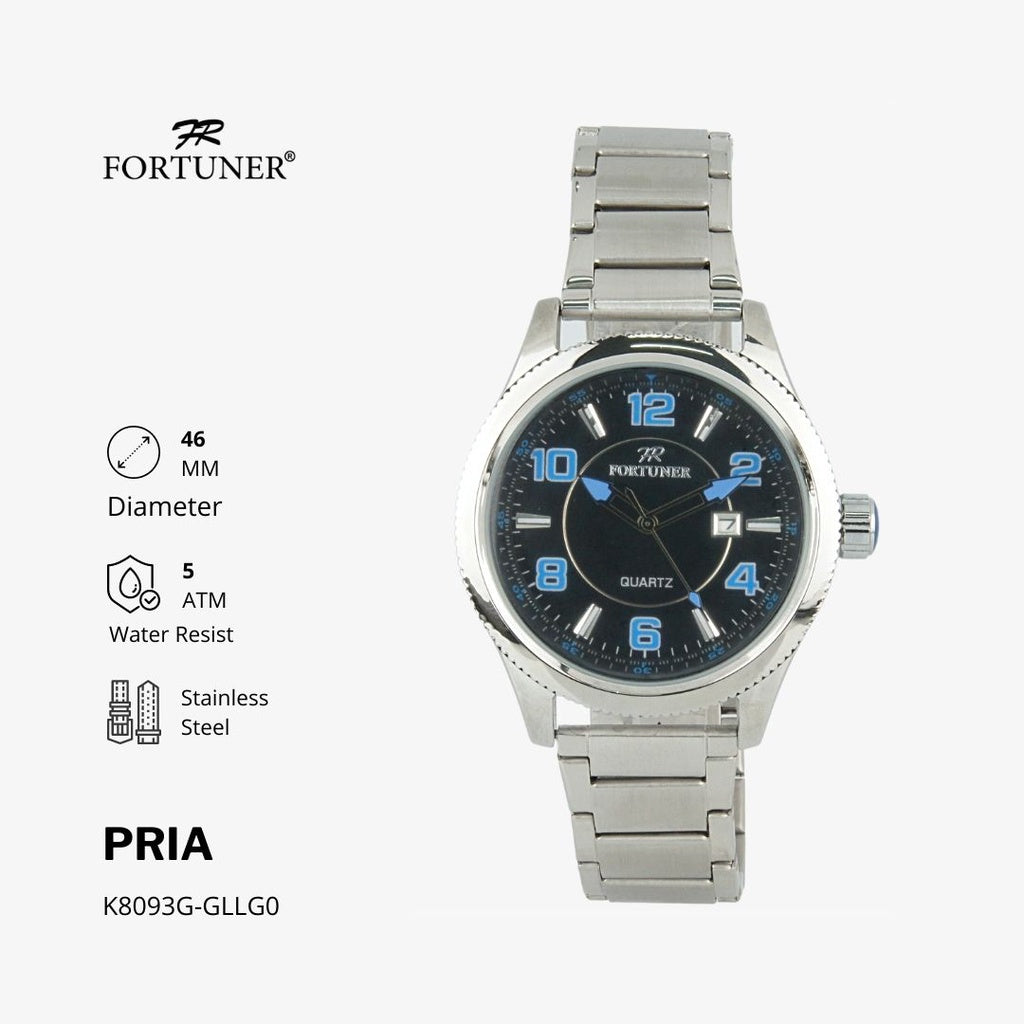 Fortuner Jam Tangan Analog Pria Water Resistant Rantai Haidar