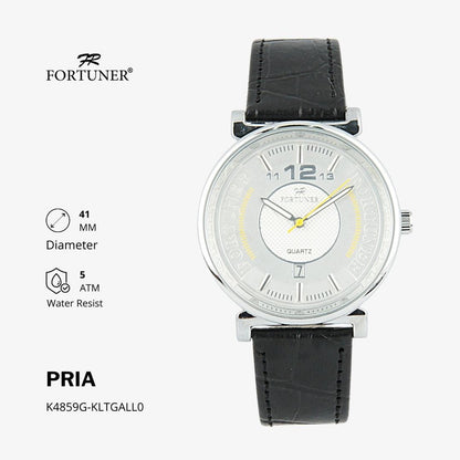 Fortuner Jam Tangan Analog Pria Kulit Water Resistant Aaron