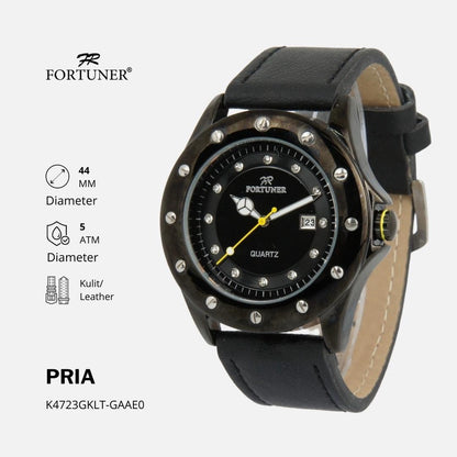 Fortuner Jam Tangan Pria Analog Fashion Water Resistant Kulit Bevon