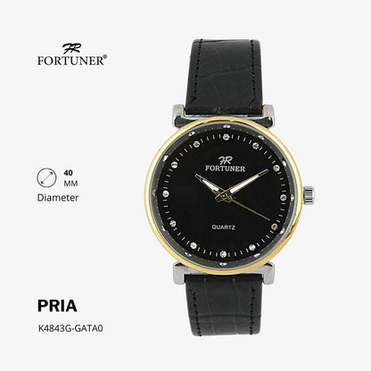 Fortuner Jam Tangan Classic Fashion Pria Analog Kulit Halvdan