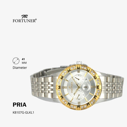 Fortuner Jam Tangan Analog Pria Water Resistant Rantai Helge