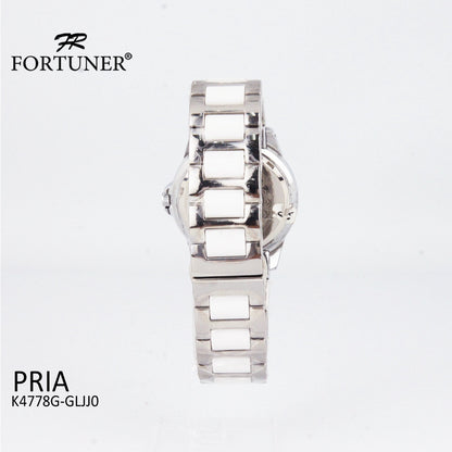 Fortuner Jam Tangan Pria Analog White Water Resistant Klasik Romawi Rantai Delrico