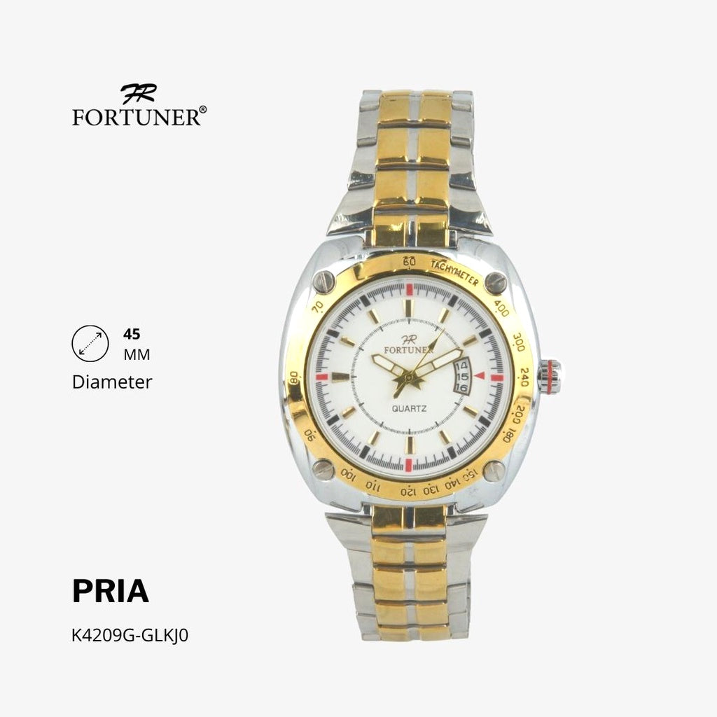 Fortuner Jam Tangan Fashion Pria Analog Water Resistant Rantai Stainless Deluxe Series Heywood