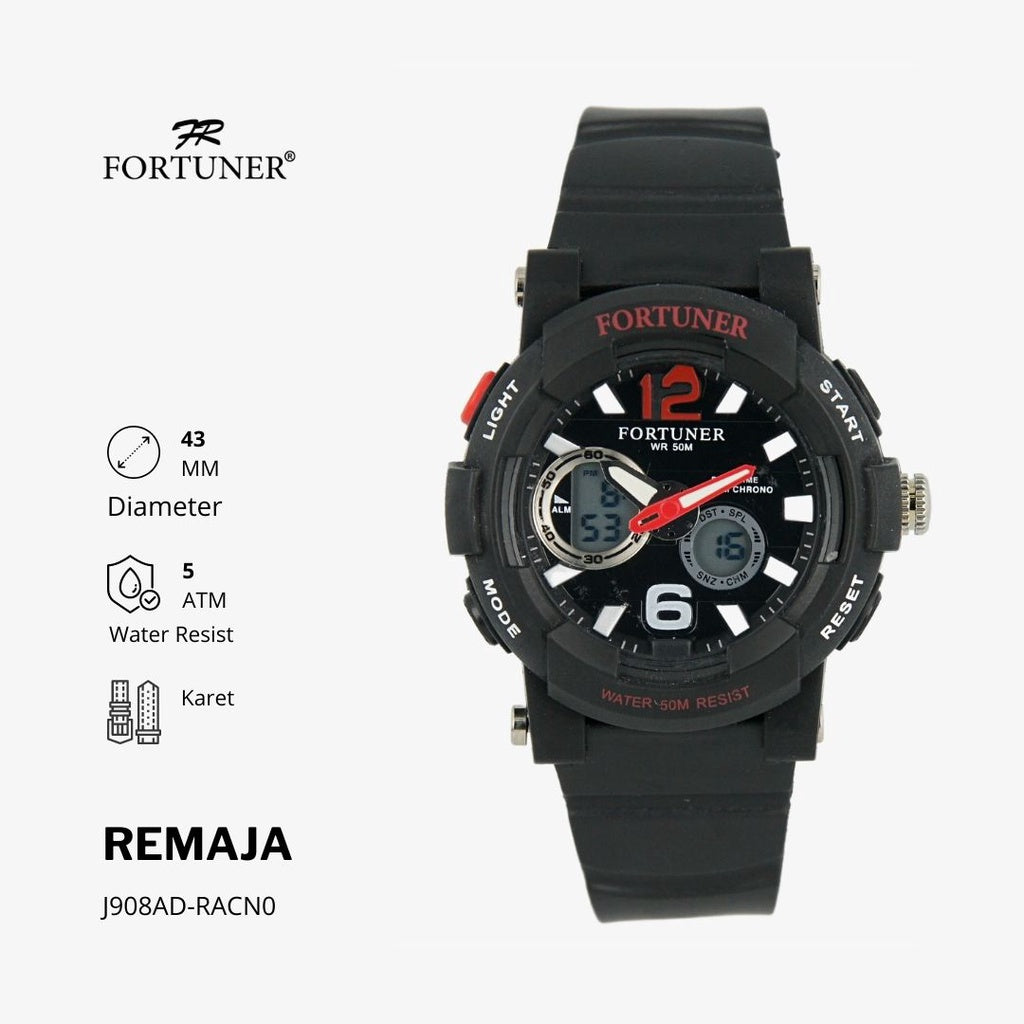 Fortuner Jam Tangan Remaja Analog-Digital Water Resist Rubber Tibold