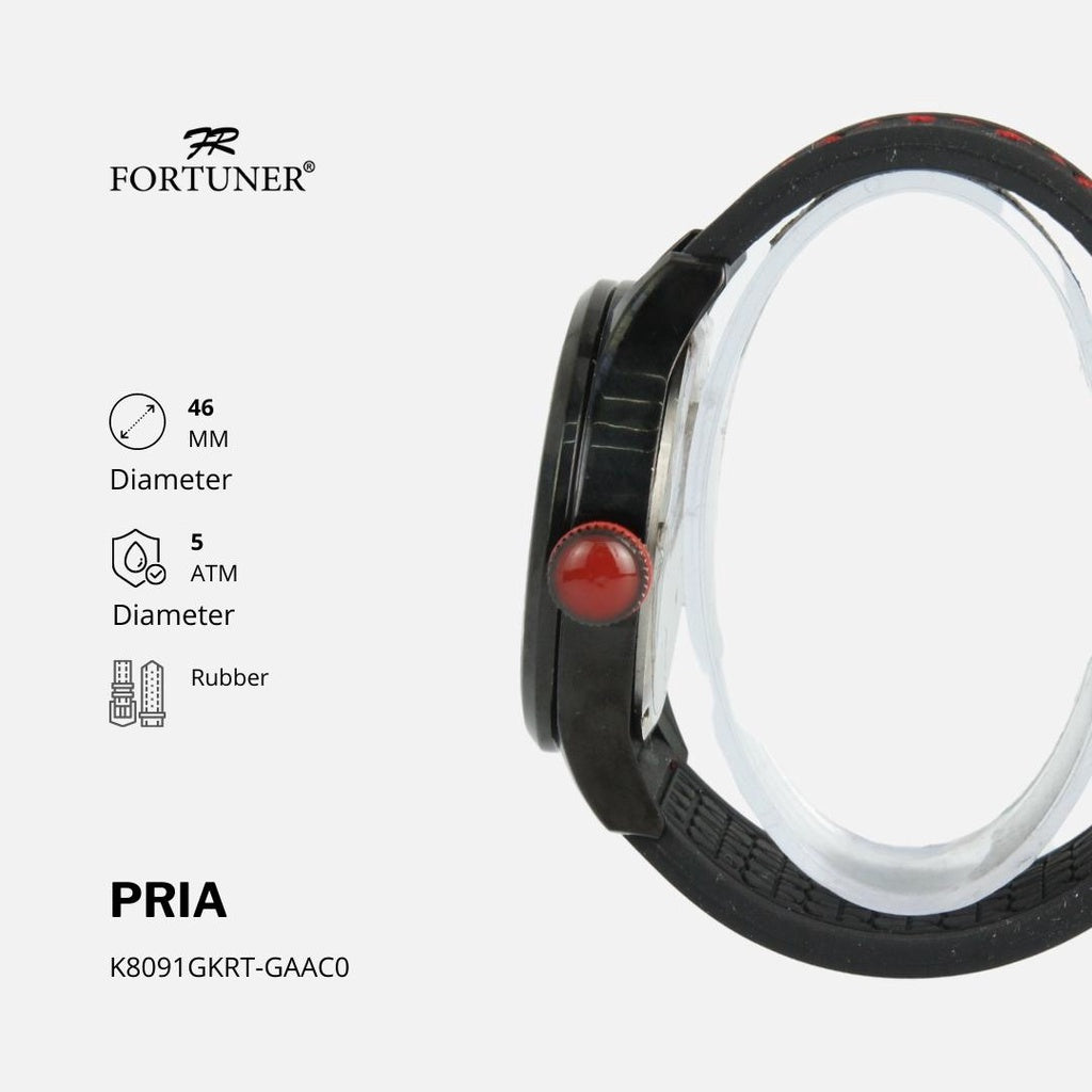 Fortuner Jam Tangan Pria Analog Sport Water Resistant Rubber Bialas