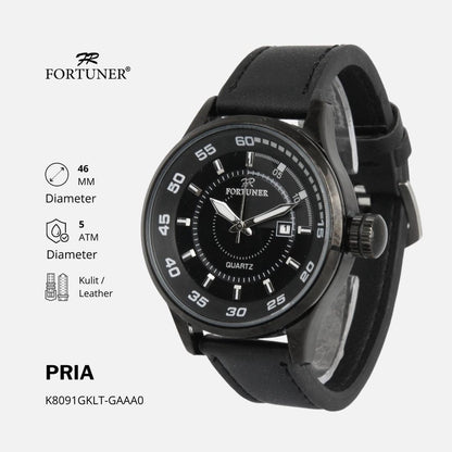 Fortuner Jam Tangan Pria Analog Sport Water Resistant Kulit Bane