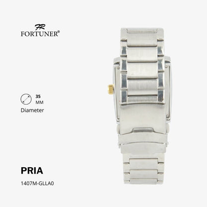 Fortuner Jam Tangan Fashion Pria Analog Water Resistant Rantai Stainless Gold Silver Hitam Heber