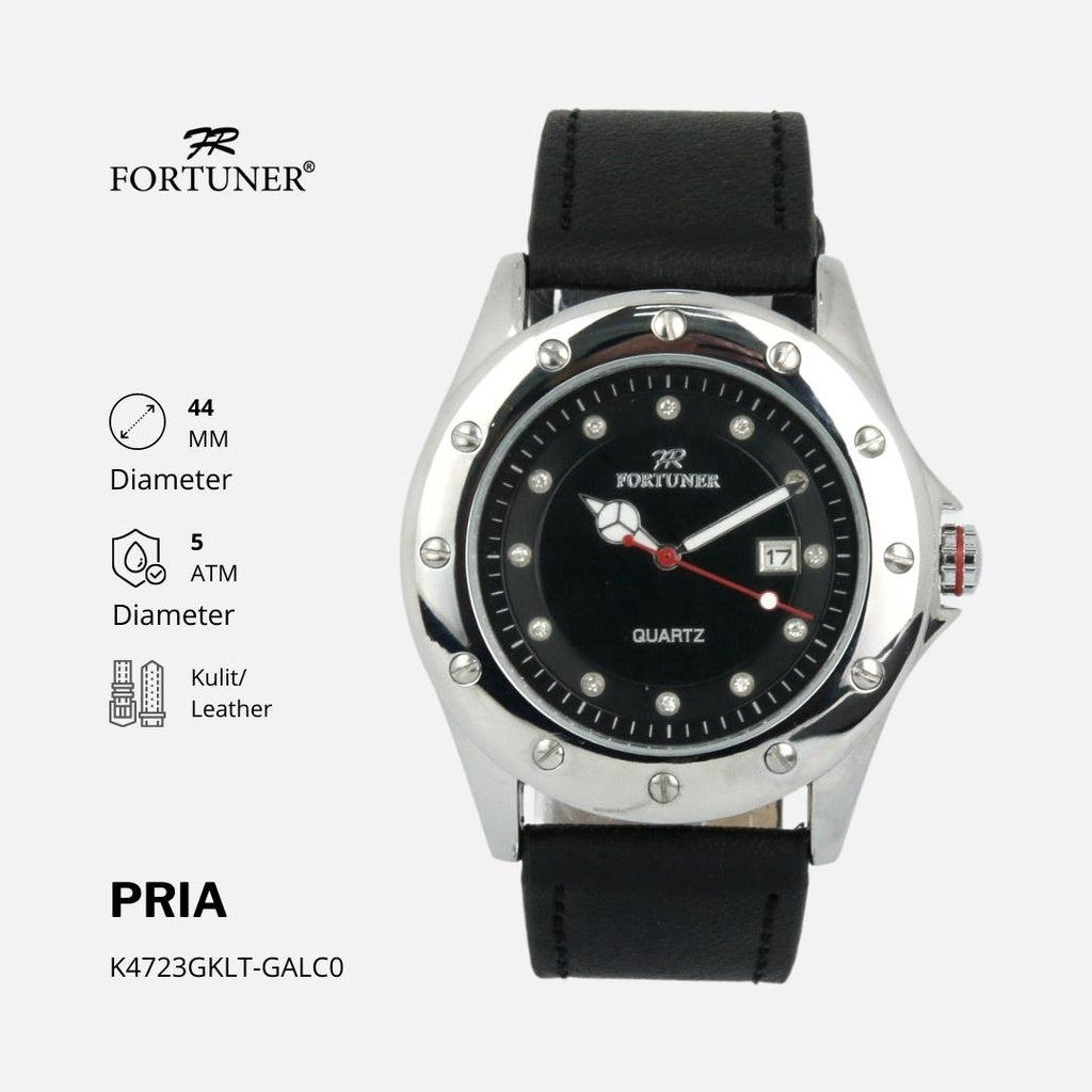 Fortuner Jam Tangan Pria Analog Fashion Water Resistant Kulit Bevon