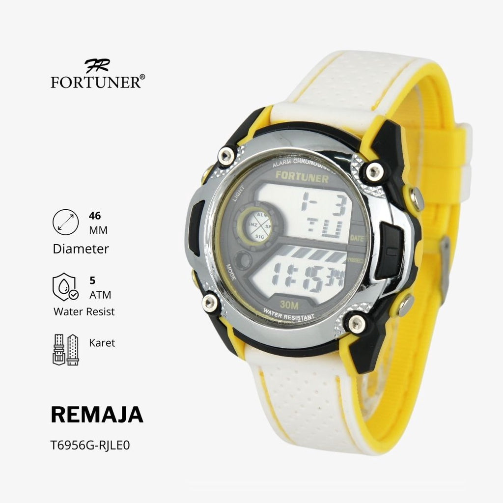 Fortuner Jam Tangan Sports Digital Remaja Rubber Strap Water Resistant Tiarney