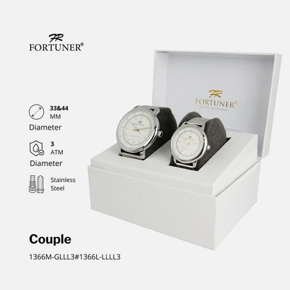 Fortuner Jam Tangan Couple Analog Water Resistant Rantai Pasir Milanese Elois