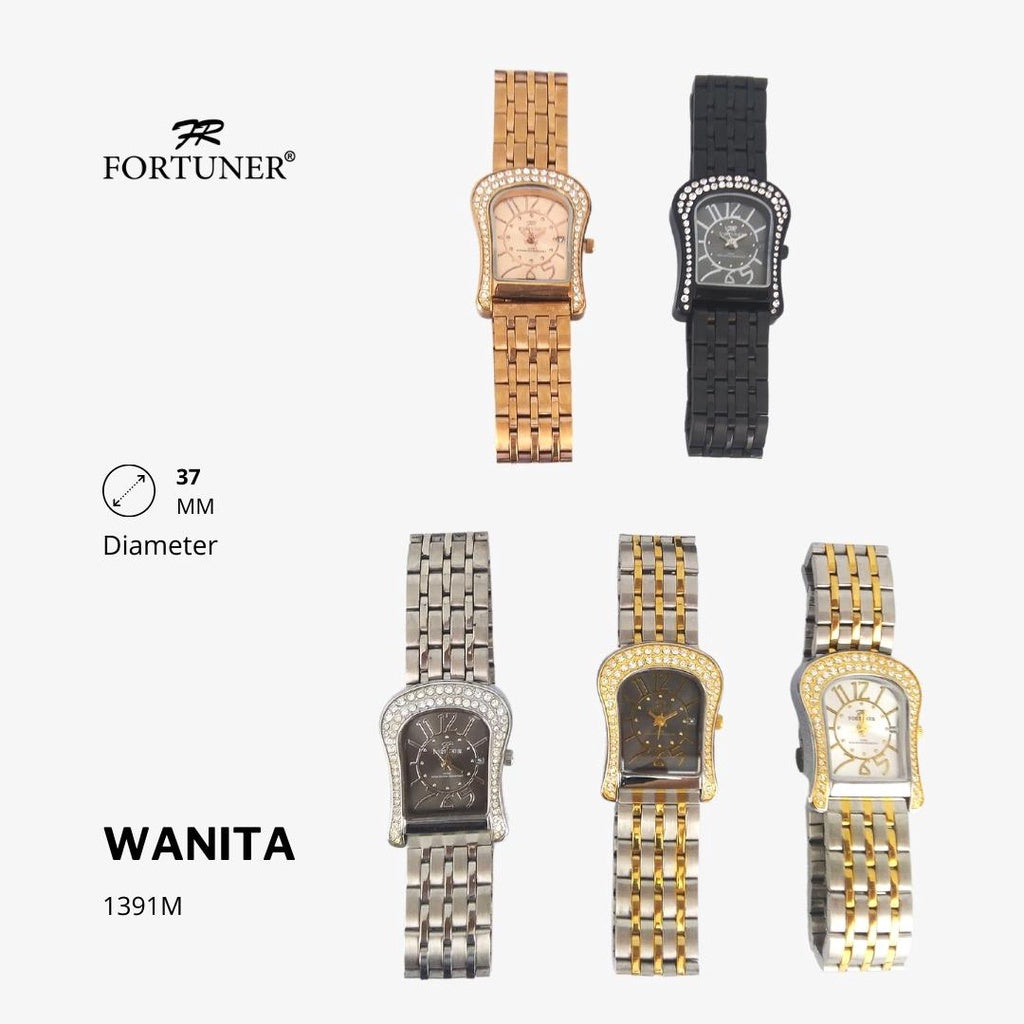 Fortuner Jam Tangan Fashion Classic Analog Wanita Water Resistant Rantai Yettie