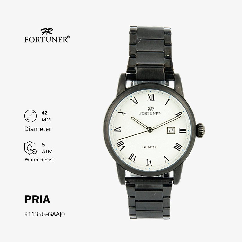 Fortuner Jam Tangan Classic Analog Pria Water Resistant Rantai Hiawatha