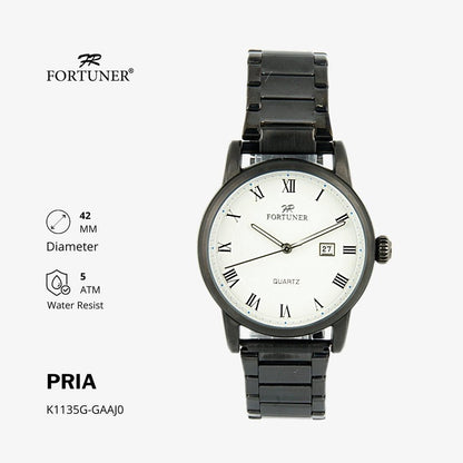 Fortuner Jam Tangan Classic Analog Pria Water Resistant Rantai Hiawatha