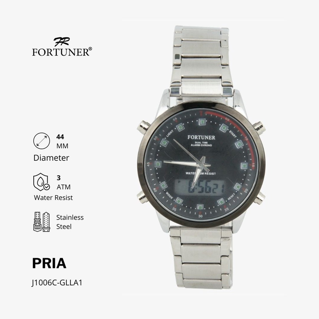 Fortuner Jam Tangan Pria Analog-Digital Water Resist Rantai Timofeo