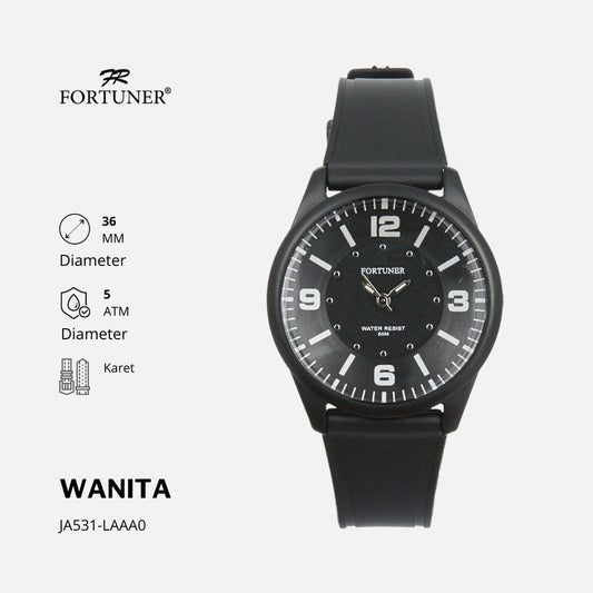 Fortuner Jam Tangan Analog Wanita Water Resistant Rubber Priscilla