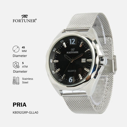 Fortuner Jam Tangan Pria Analog Anti Air Stainless Rantai Pasir Zygmunt