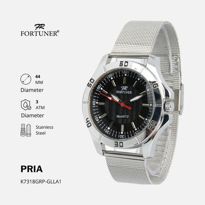 Fortuner Jam Tangan Pria Analog Strap Stainless Milanese Feivel