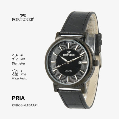 Fortuner Jam Tangan Analog Couple Kulit Water Resistant Tristan