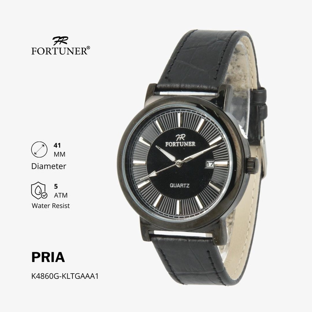 Fortuner Jam Tangan Analog Pria Kulit Water Resistant Anthony