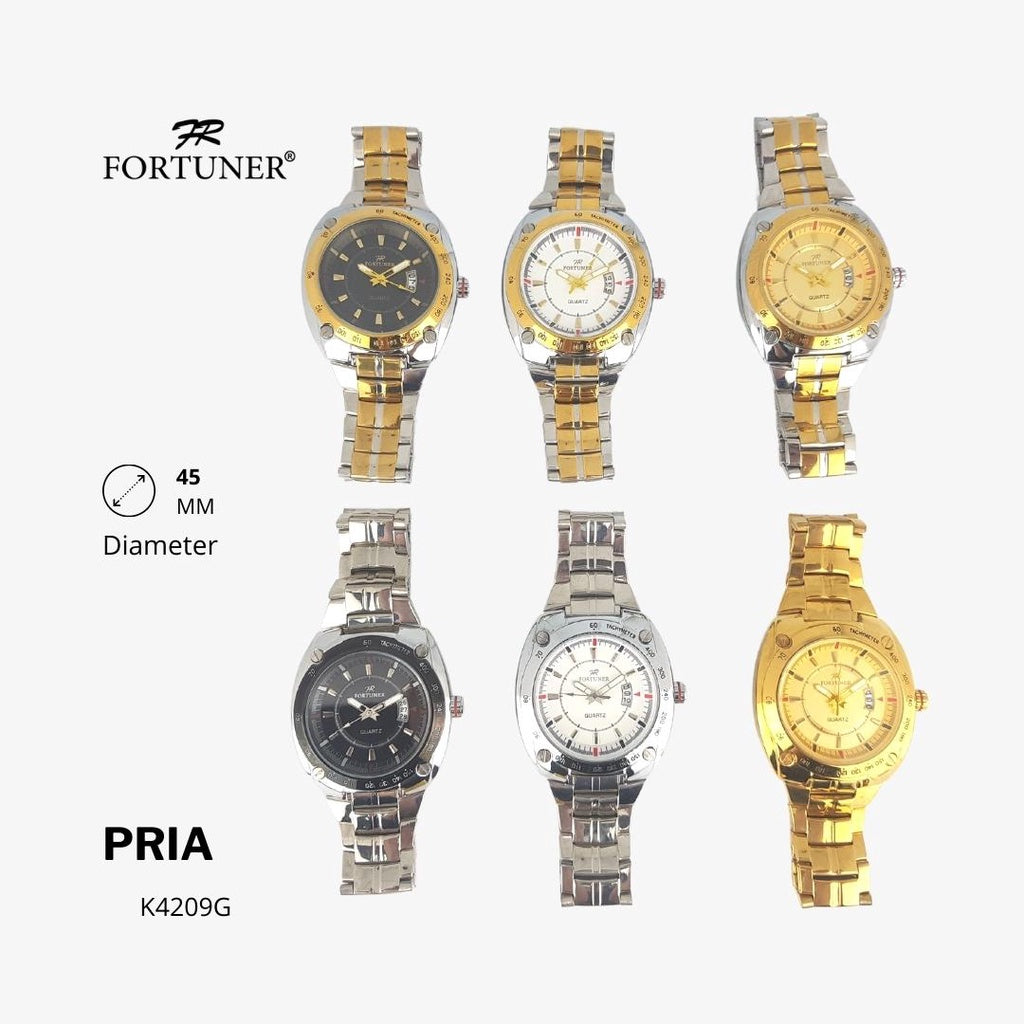 Fortuner Jam Tangan Fashion Pria Analog Water Resistant Rantai Stainless Deluxe Series Heywood