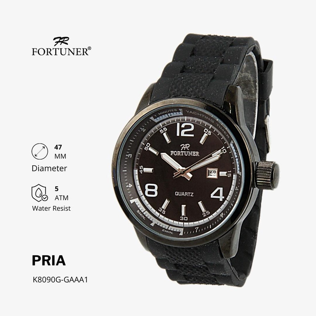 Fortuner Jam Tangan Analog Pria Rubber Water Resistant Halten