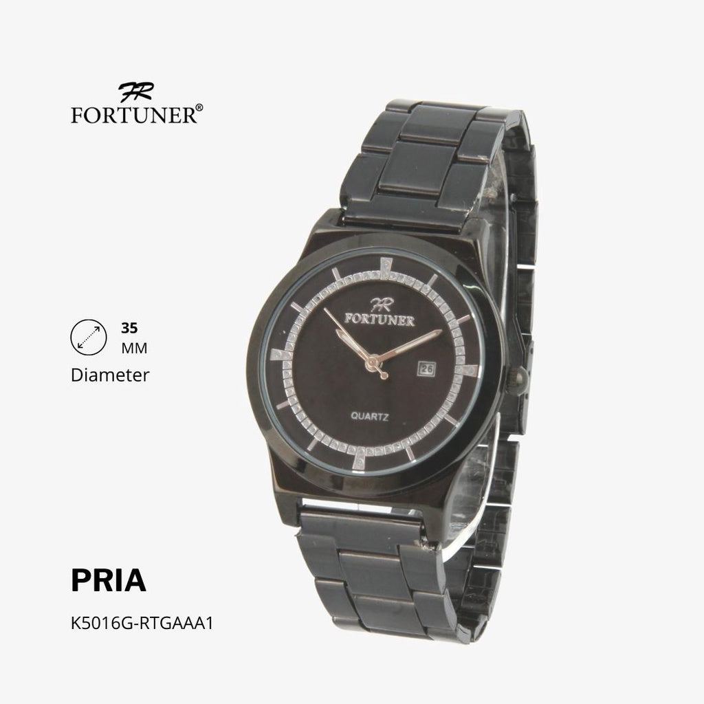 Fortuner Jam Tangan Analog Pria Water Resistant Silver Gold Hervey