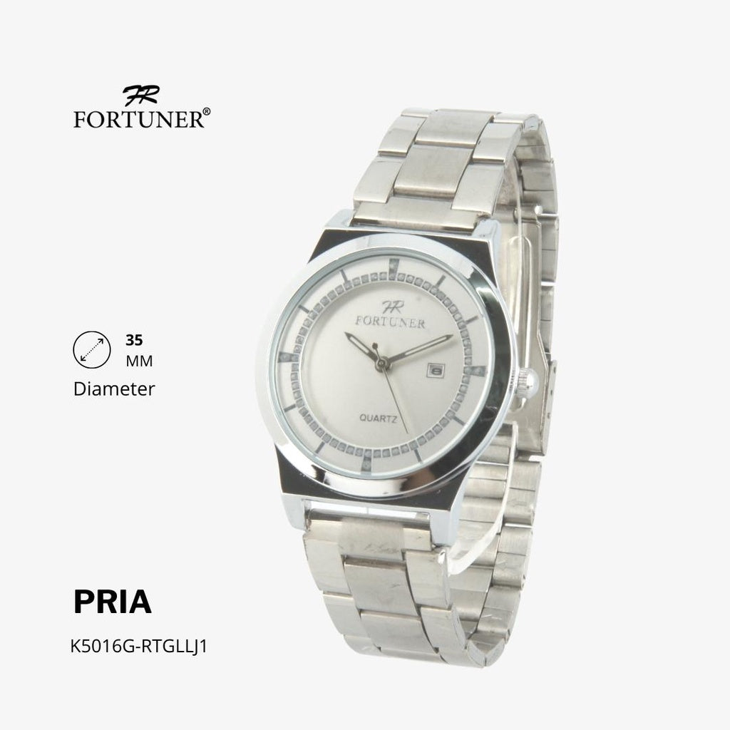 Fortuner Jam Tangan Analog Pria Water Resistant Silver Gold Hervey