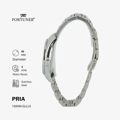 Fortuner Jam Tangan Stainless Pria Analog Klasik Water Resist Silver