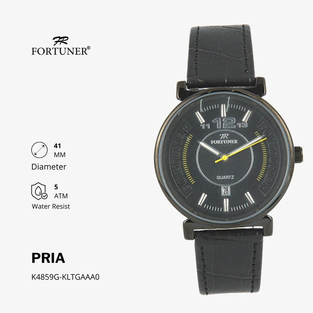 Fortuner Jam Tangan Analog Pria Kulit Water Resistant Aaron