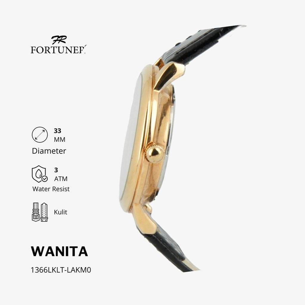 Fortuner Jam Tangan Analog Wanita Kulit Water Resistant Heleanor