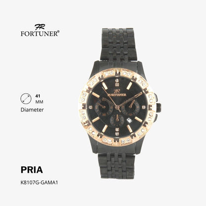 Fortuner Jam Tangan Analog Pria Water Resistant Rantai Helge