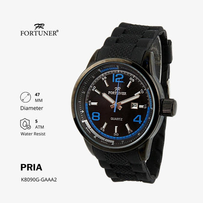 Fortuner Jam Tangan Analog Pria Rubber Water Resistant Halten