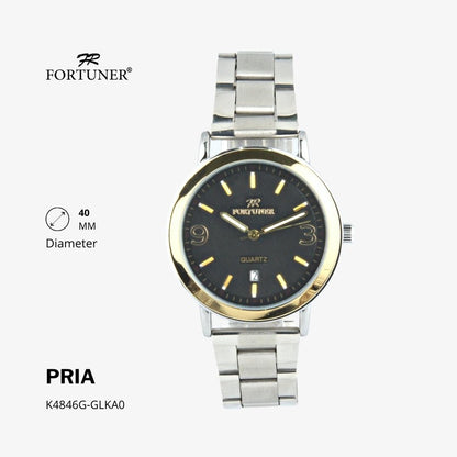 Fortuner Jam Tangan Analog Fashion Pria Water Resistant Rantai Hagen