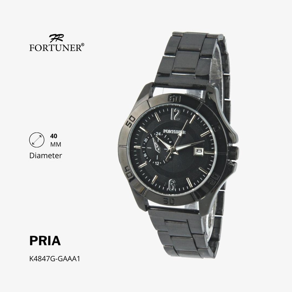 Fortuner Jam Tangan Analog Fashion Pria Water Resistant Rantai Halston