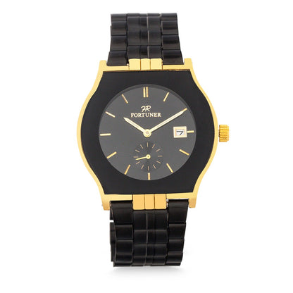 Fortuner Jam Tangan Pria Analog Black Gold Water Resistant Arnet