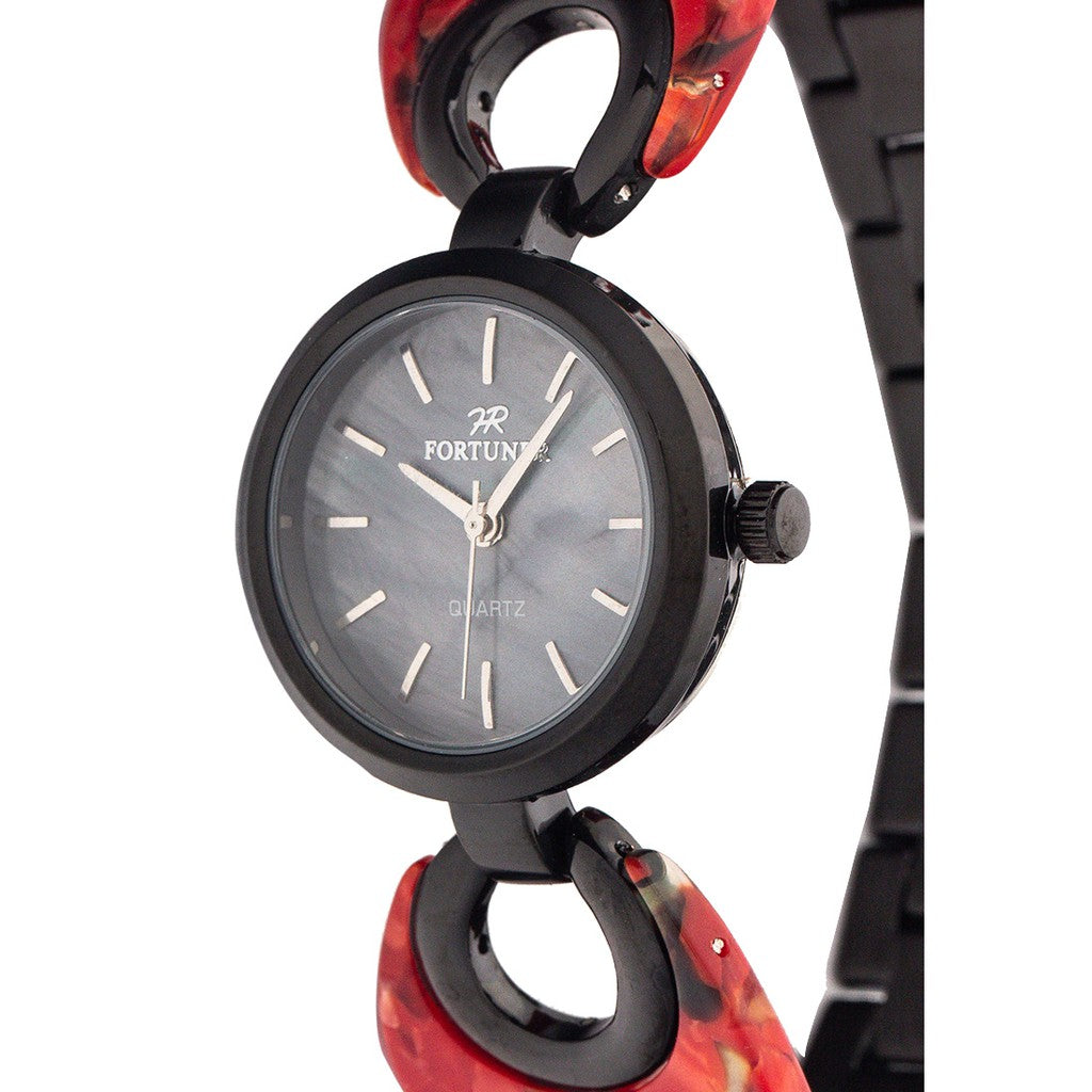 Fortuner Jam Tangan Analog Wanita Black Water Resist Beryl