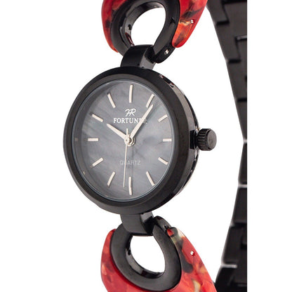 Fortuner Jam Tangan Analog Wanita Black Water Resist Beryl