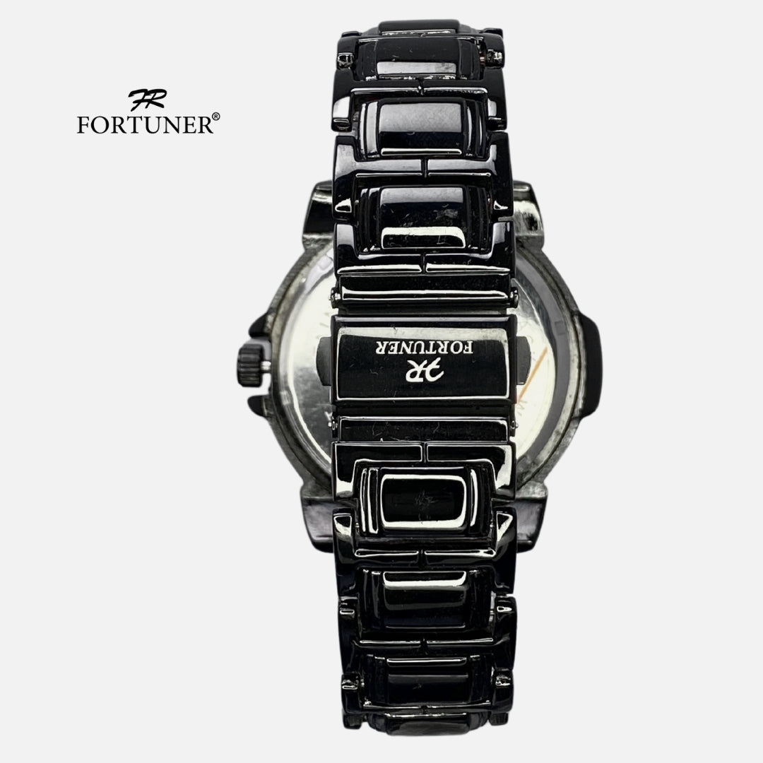 Fortuner Jam Tangan Pria Sport Analog Quartz Tahan Air Rantai Stainless Geno