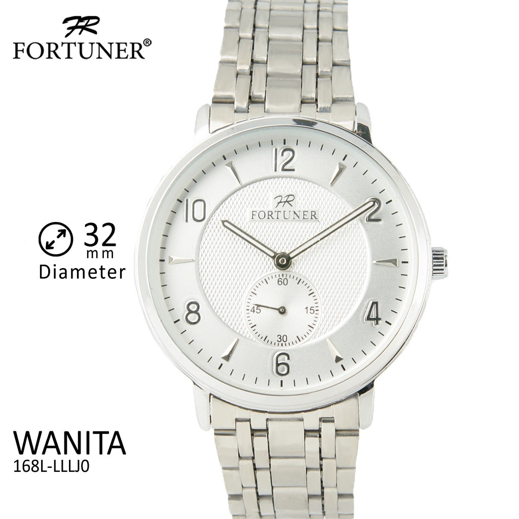 Fortuner Jam Tangan Couple Silver White Analog Water Resist Rantai Ary