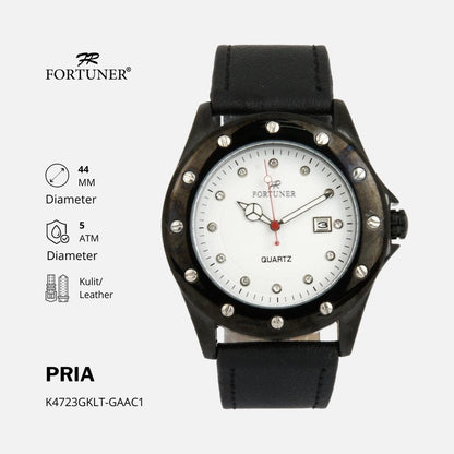 Fortuner Jam Tangan Pria Analog Fashion Water Resistant Kulit Bevon