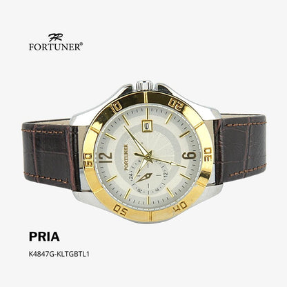 Fortuner Jam Tangan Analog Pria Kulit Water Resistant Abigail